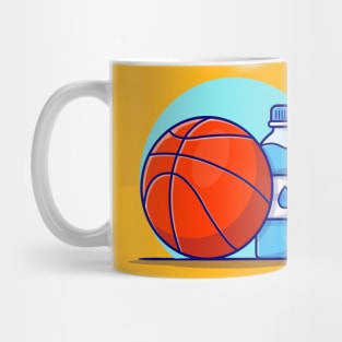 Basket Ball With Bottle Cartoon Vector Icon Illustration Mug